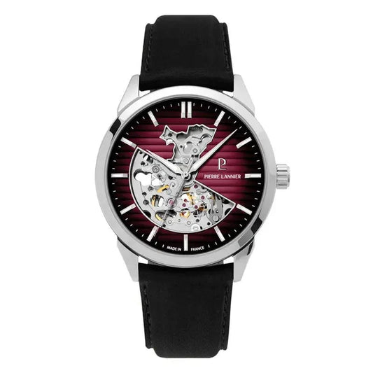 Montre PIERRE LANNIER Homme Monarck en Cuir Noir 315D153