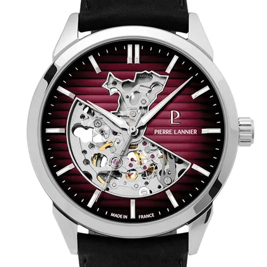 Montre PIERRE LANNIER Homme Monarck en Cuir Noir 315D153