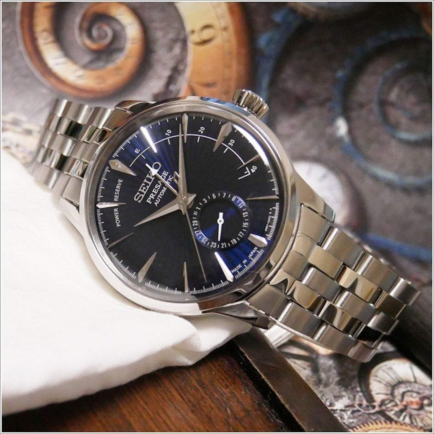 Montre SEIKO Homme Presage Cocktail Automatique avec Réserve de Marche SSA347J1