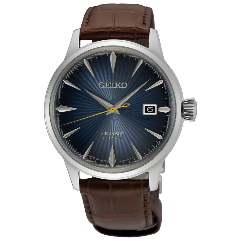Montre SEIKO Homme Presage Cocktail Automatique en Cuir Marron SRPK15J1