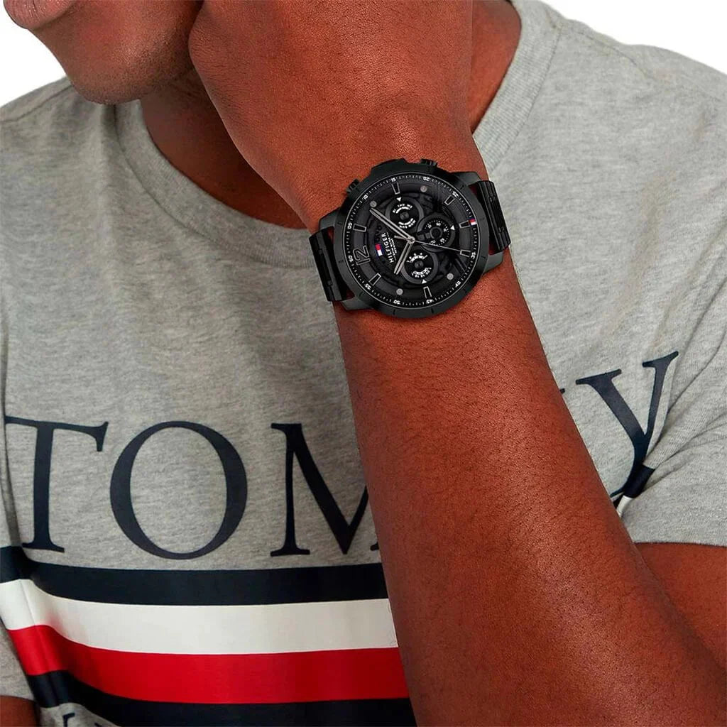 Montre TOMMY HILFIGER Homme Luca en Acier Noir 1710494