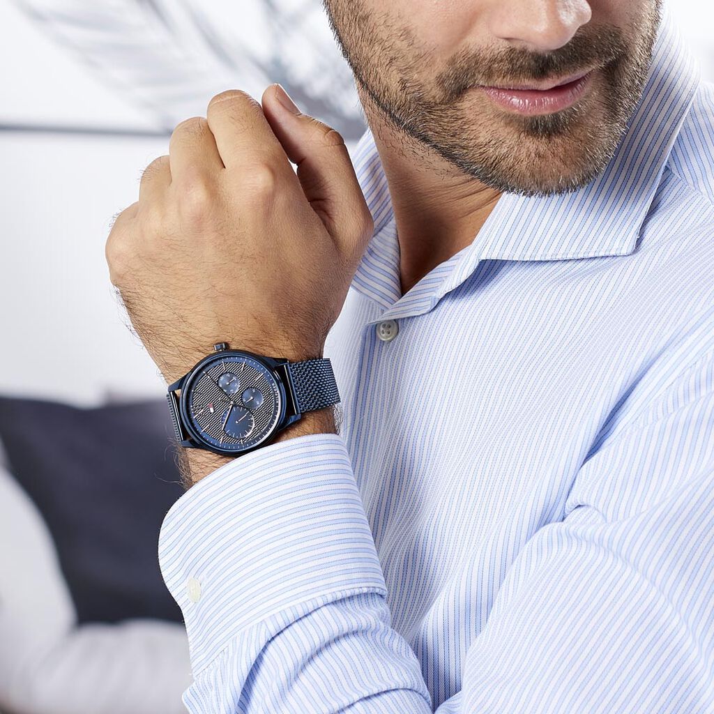 Montre TOMMY HILFIGER Homme Damon en Acier Bleu 1791421