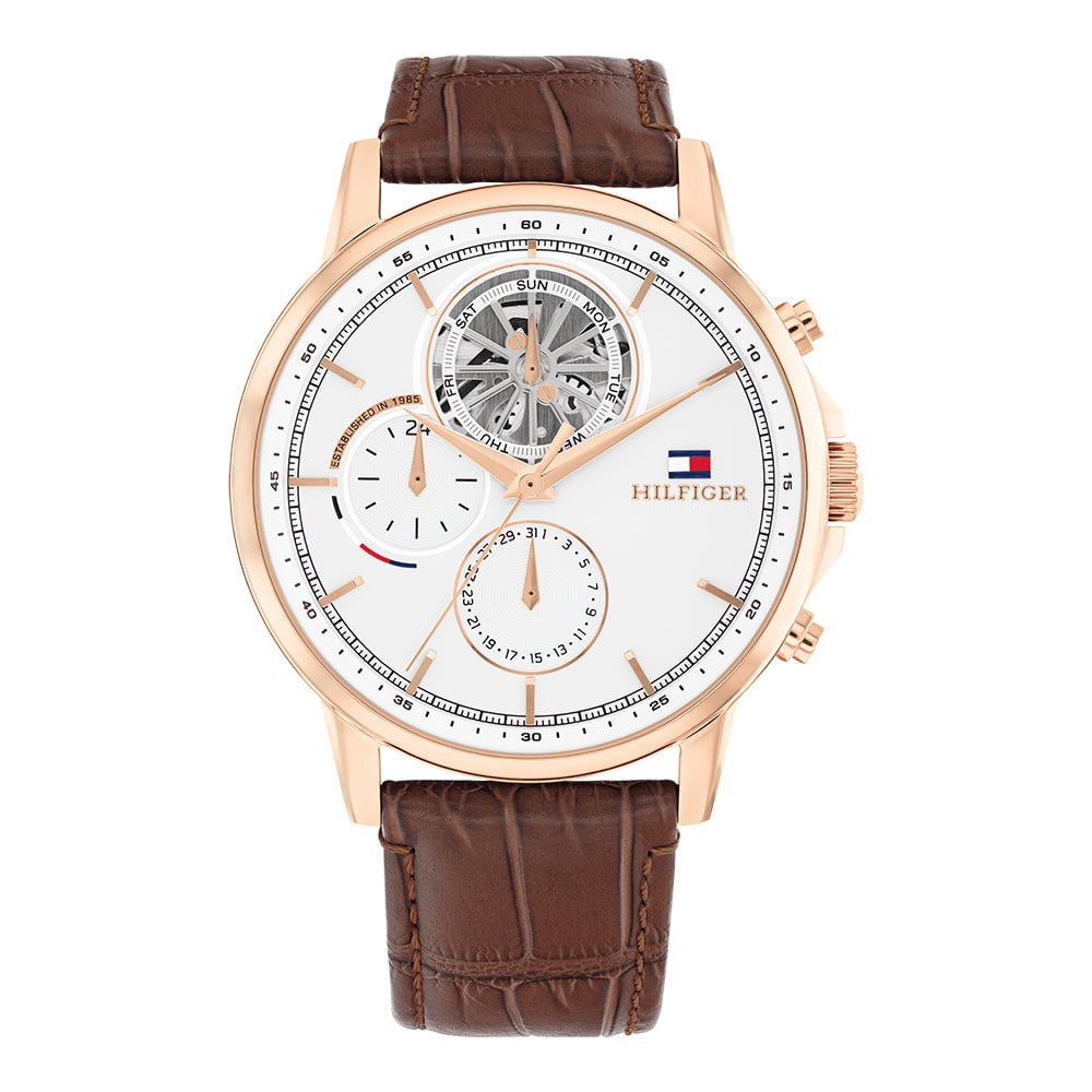 Montre TOMMY HILFIGER Homme Stewart en Cuir Marron 1710606