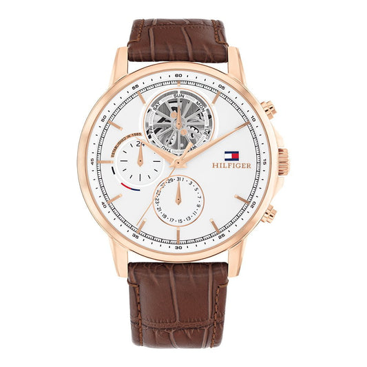 Montre TOMMY HILFIGER Homme Stewart en Cuir Marron 1710606